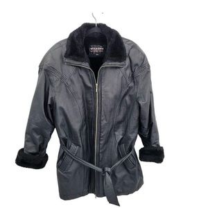 Vintage Y2K Wilson’s genuine leather coat in XL moto punk goth mobwife